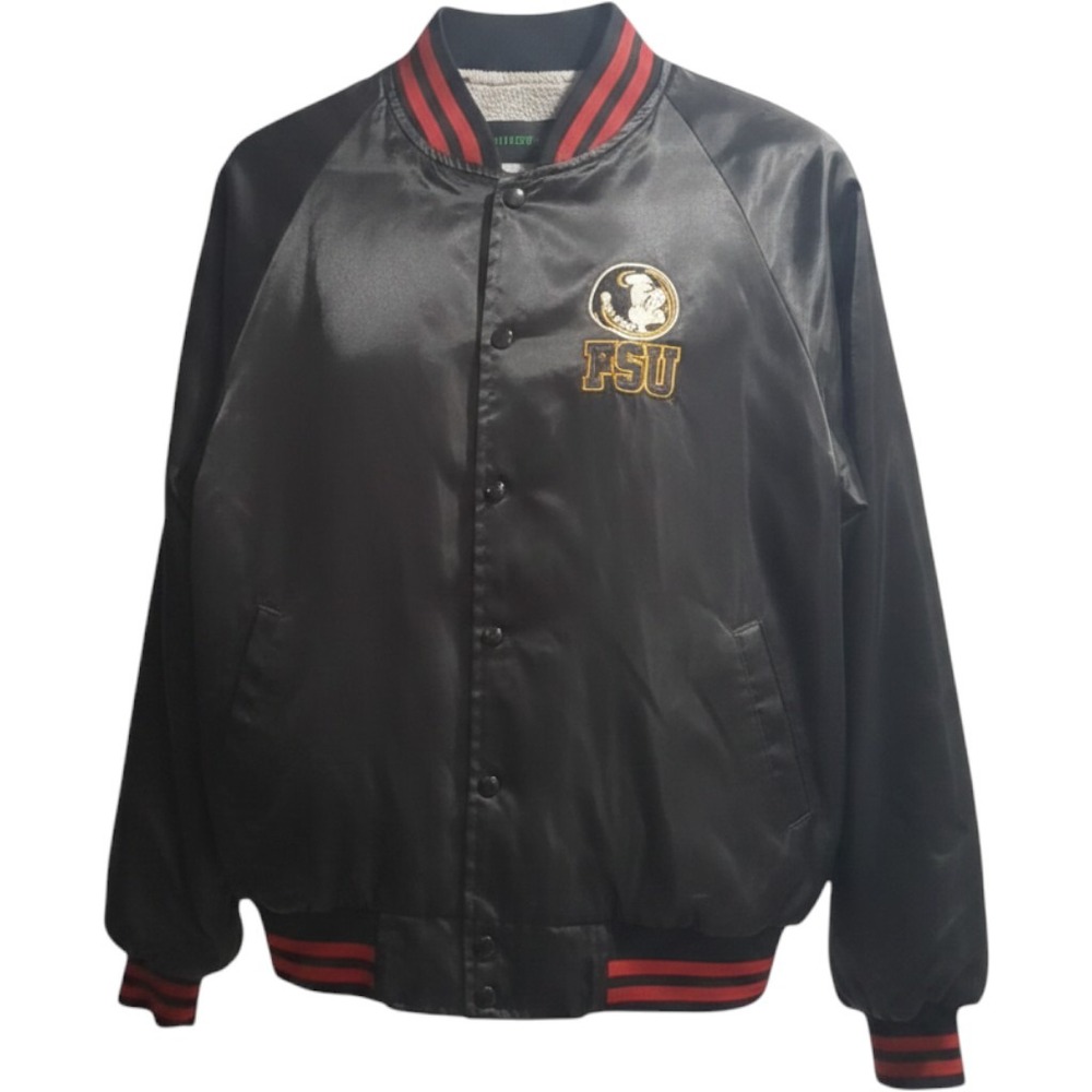 Vintage Bridgeport USA 80s FSU Florida State Seminoles Osceola Black Jacket XL‎